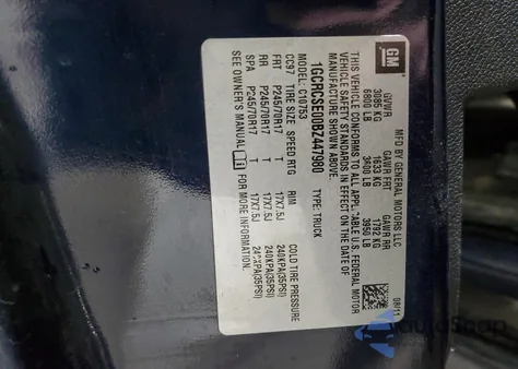 2011 Chevrolet Silverado C1500 Lt from USA, damaged, VIN 1GCRCSE00BZ447980